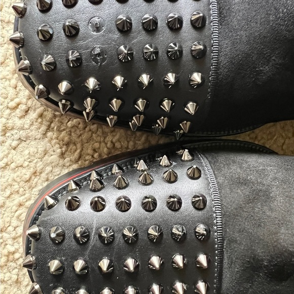 Christian Louboutin black suede spiked boots. 12 *READ* - Picture 10 of 15